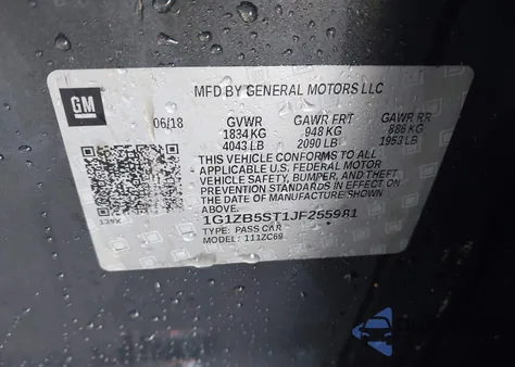 2018 Chevrolet Malibu 1Ls from USA, damaged, VIN 1G1ZB5ST1JF255981